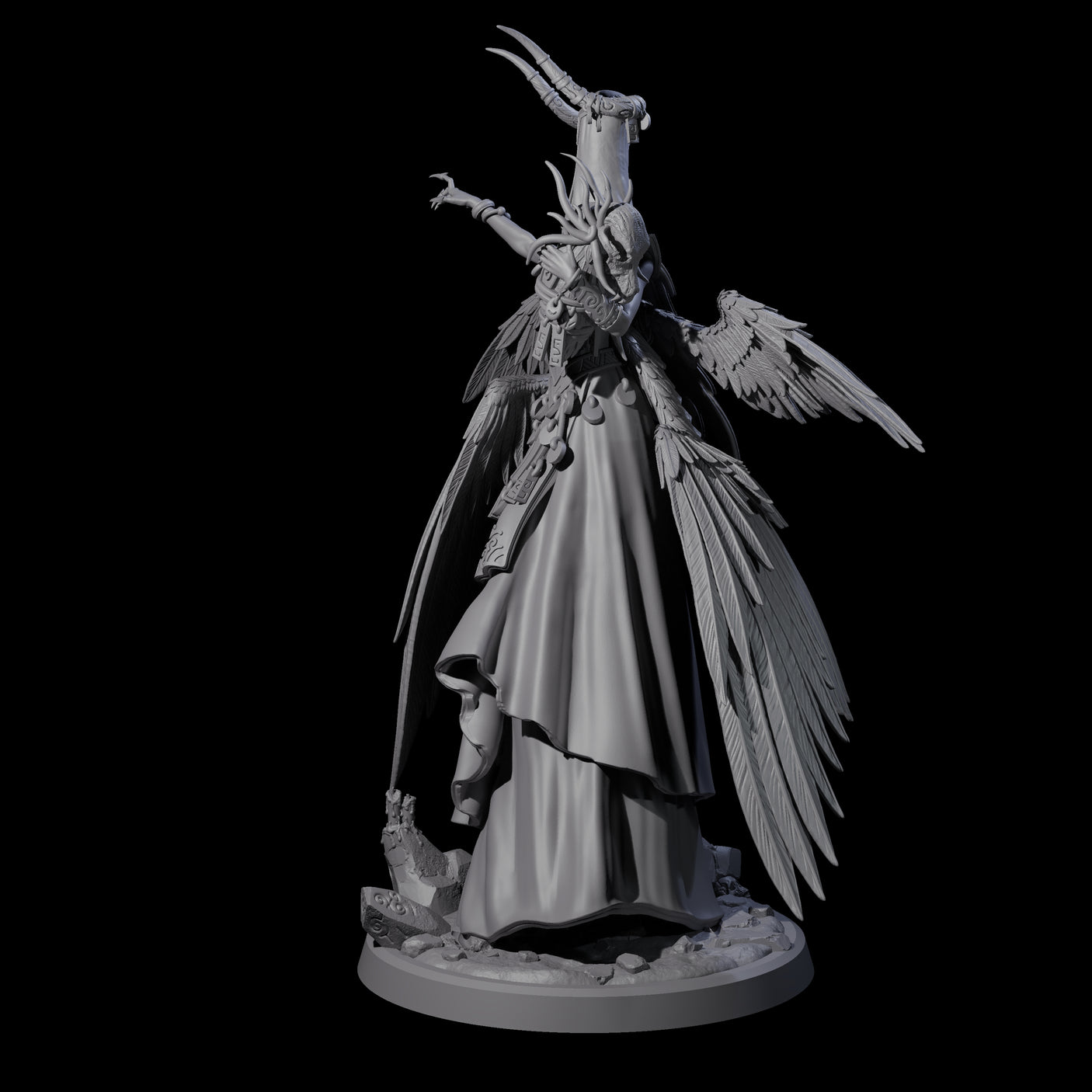 Flowing Owl Worshipping Cultist B Miniature for Dungeons and Dragons, Pathfinder or other TTRPGs