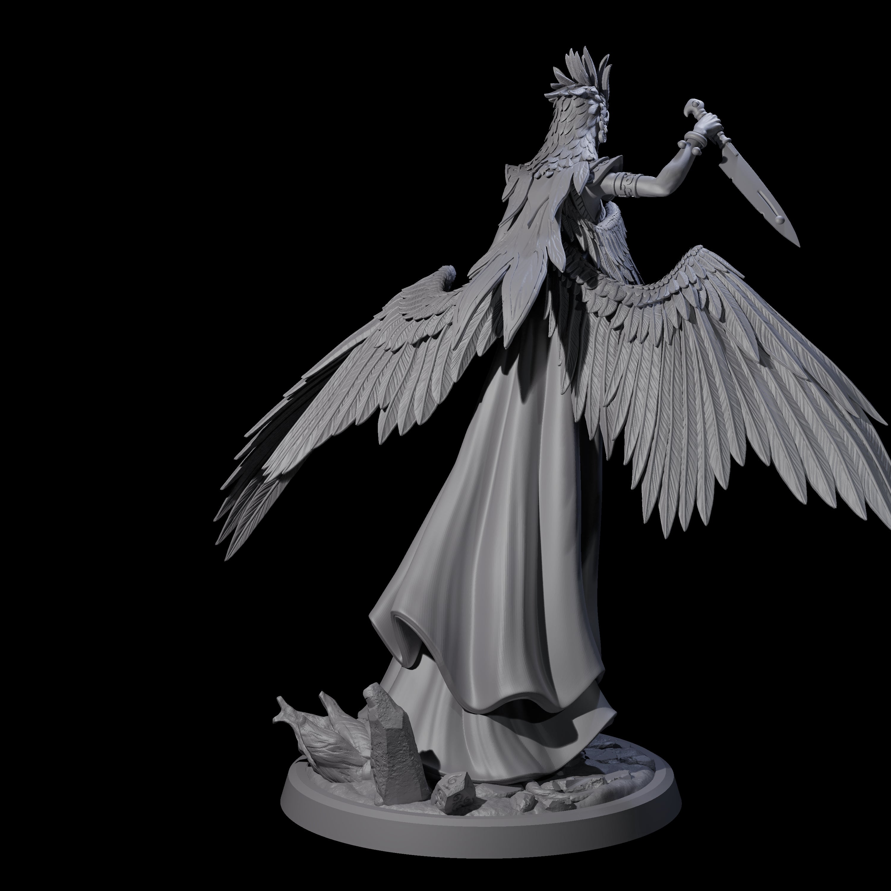 Flowing Owl Worshipping Cultist D Miniature for Dungeons and Dragons, Pathfinder or other TTRPGs