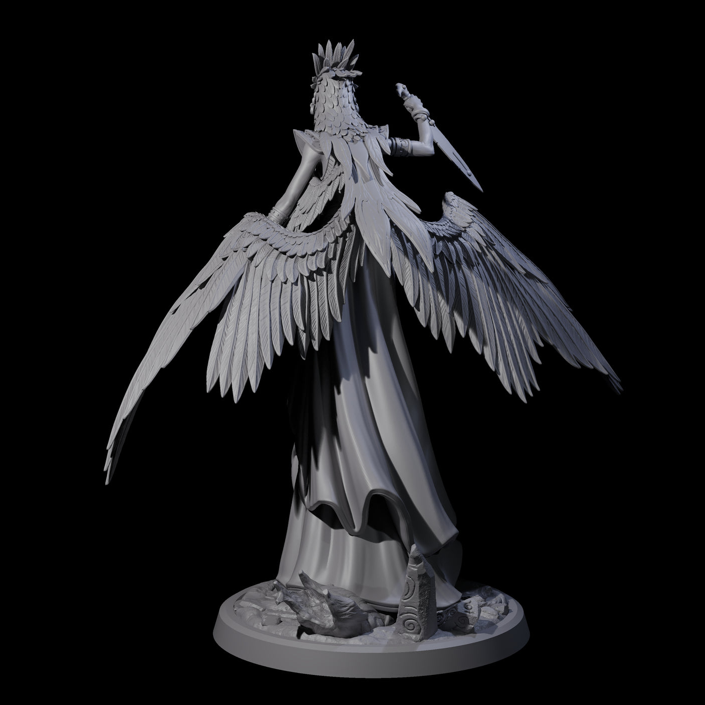 Flowing Owl Worshipping Cultist D Miniature for Dungeons and Dragons, Pathfinder or other TTRPGs