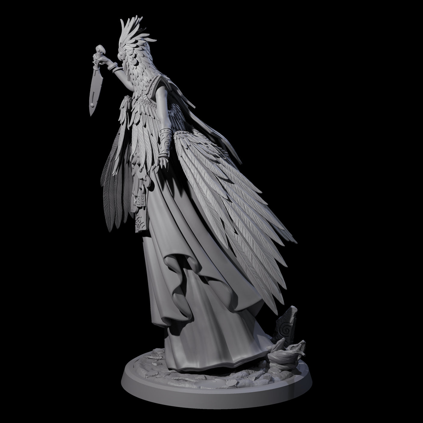 Flowing Owl Worshipping Cultist D Miniature for Dungeons and Dragons, Pathfinder or other TTRPGs