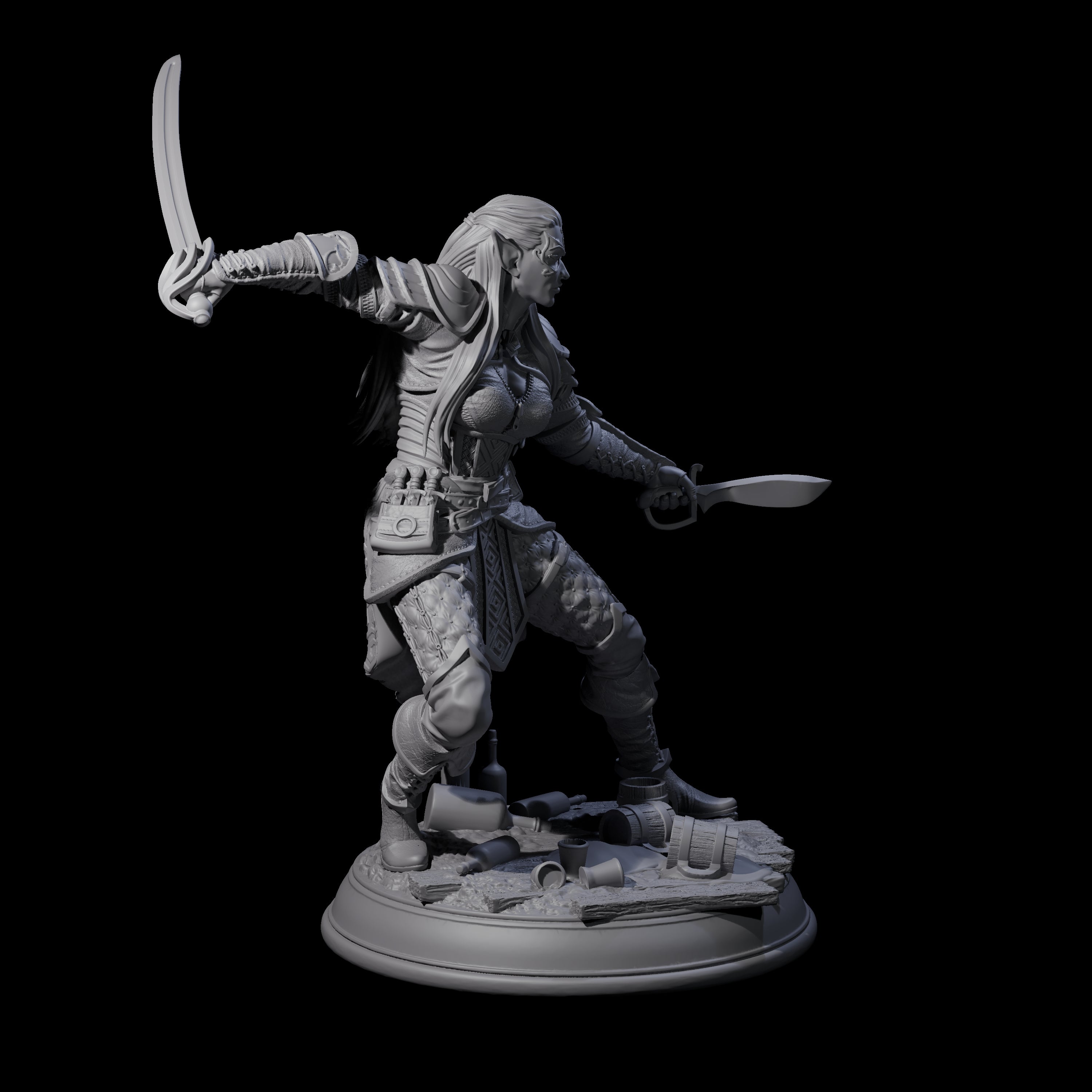 Fluid Sword Dancer Miniature for Dungeons and Dragons, Pathfinder or other TTRPGs