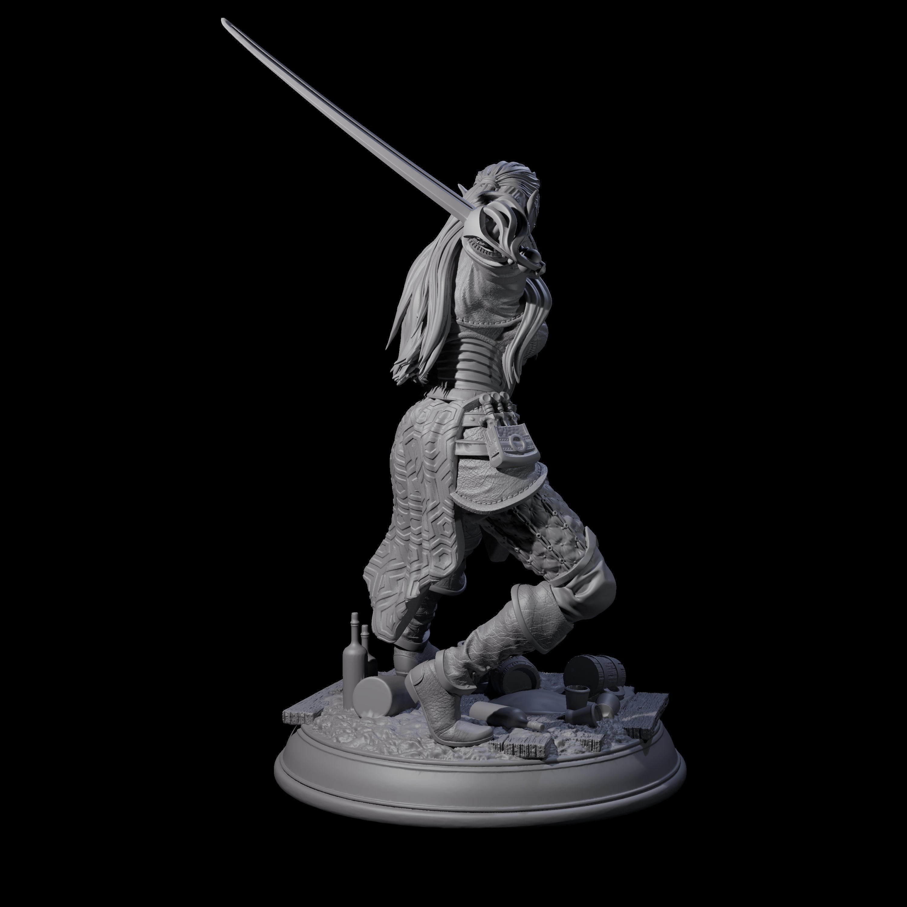 Fluid Sword Dancer Miniature for Dungeons and Dragons, Pathfinder or other TTRPGs