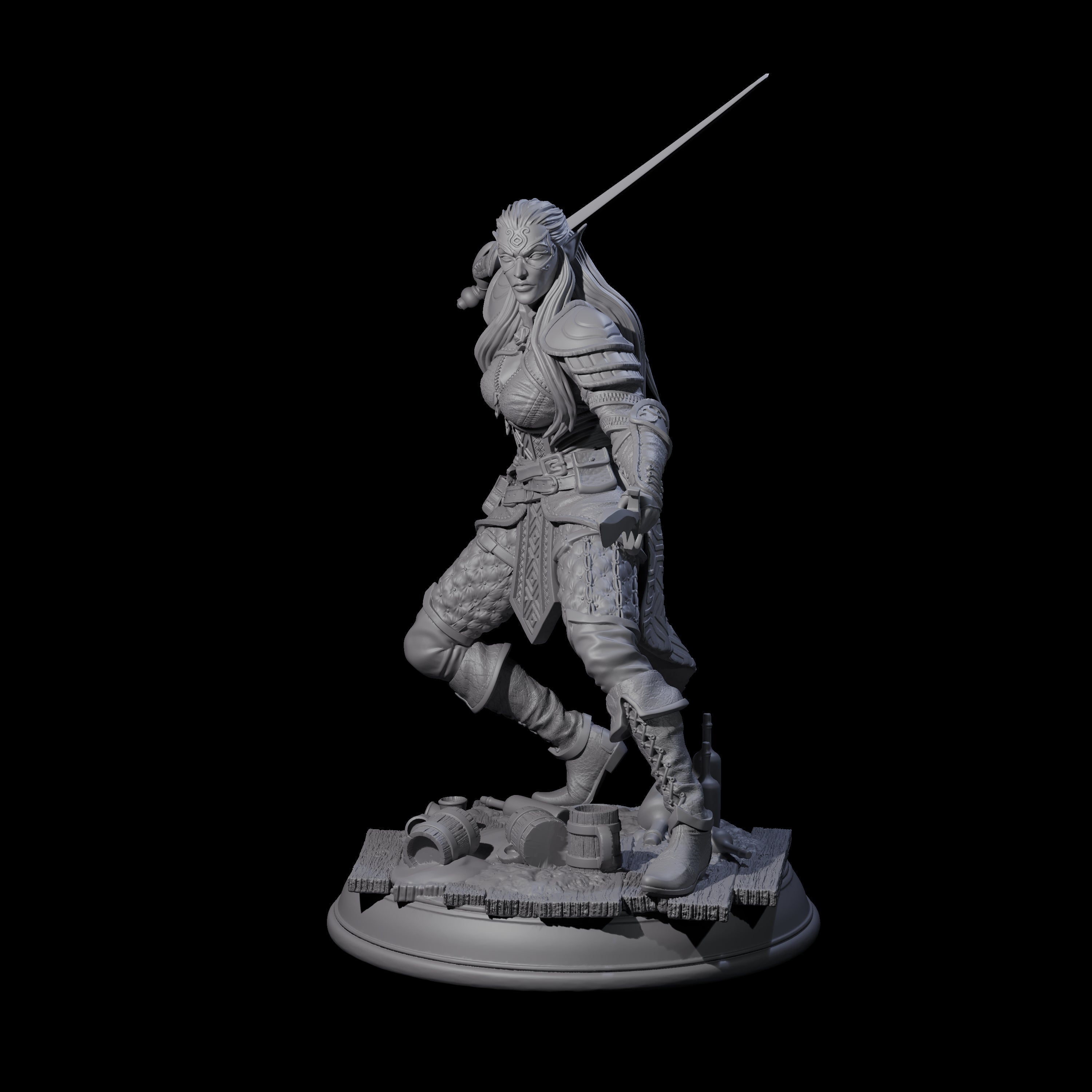Fluid Sword Dancer Miniature for Dungeons and Dragons, Pathfinder or other TTRPGs