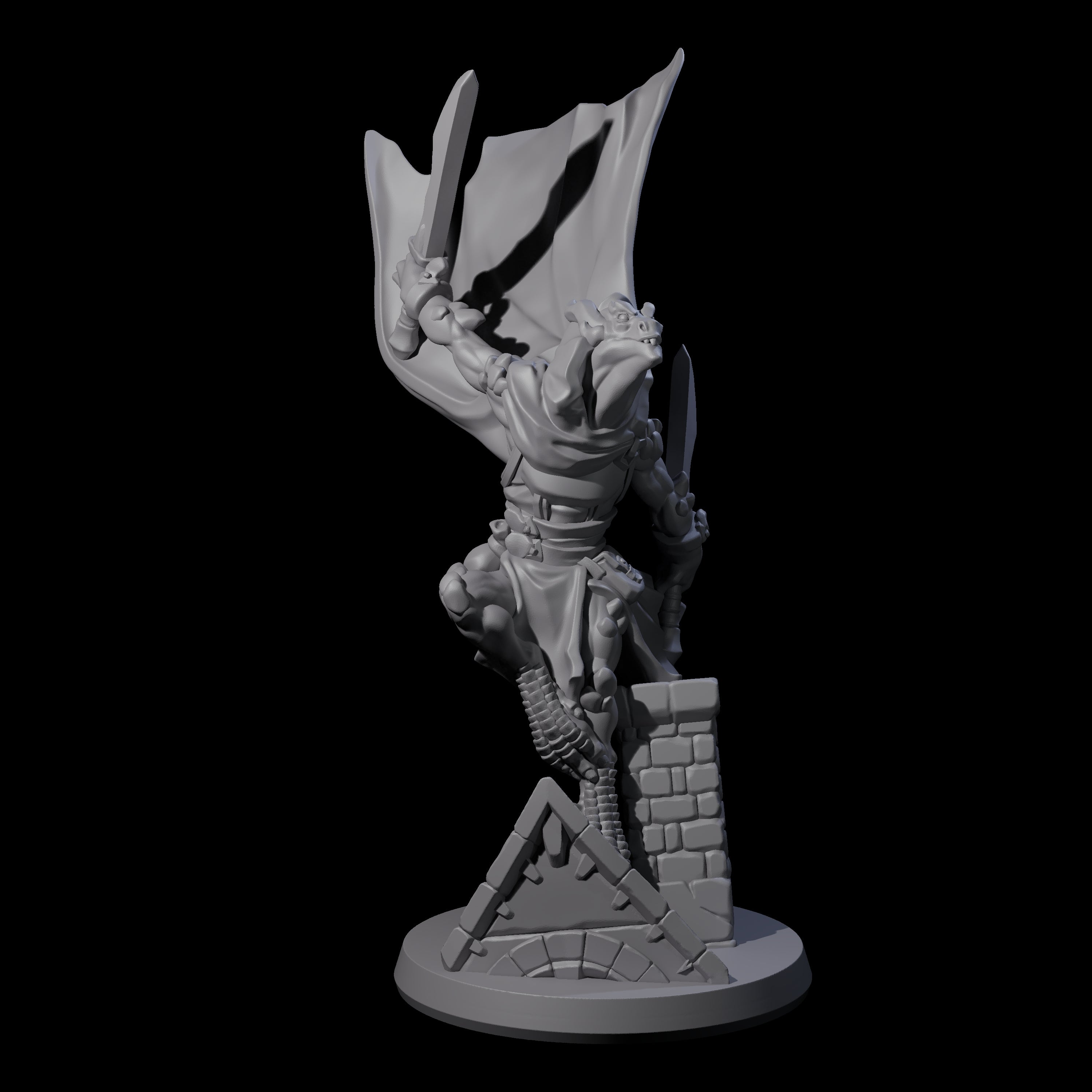 Fluttering Dragonborn Rogue Miniature for Dungeons and Dragons, Pathfinder or other TTRPGs