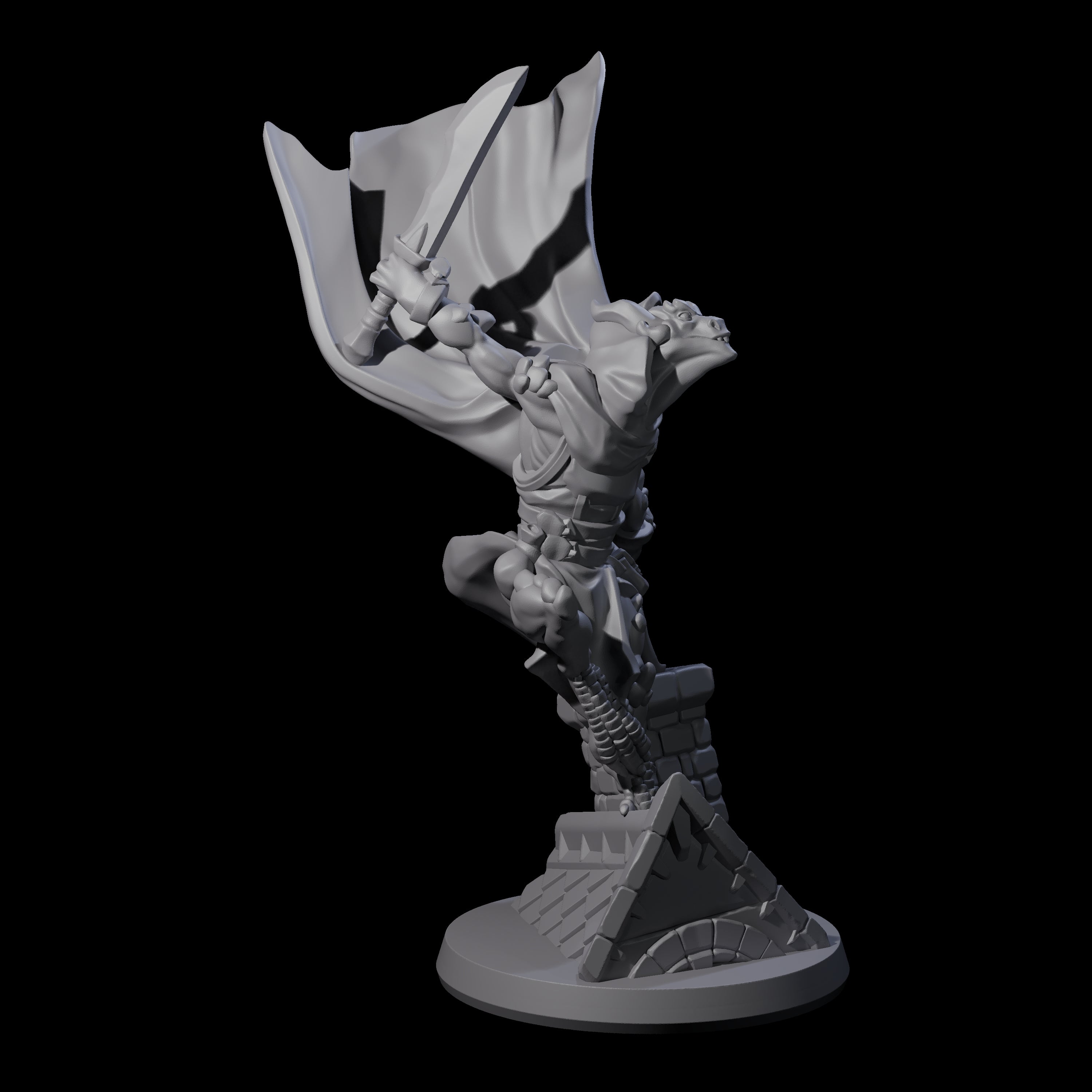 Fluttering Dragonborn Rogue Miniature for Dungeons and Dragons, Pathfinder or other TTRPGs