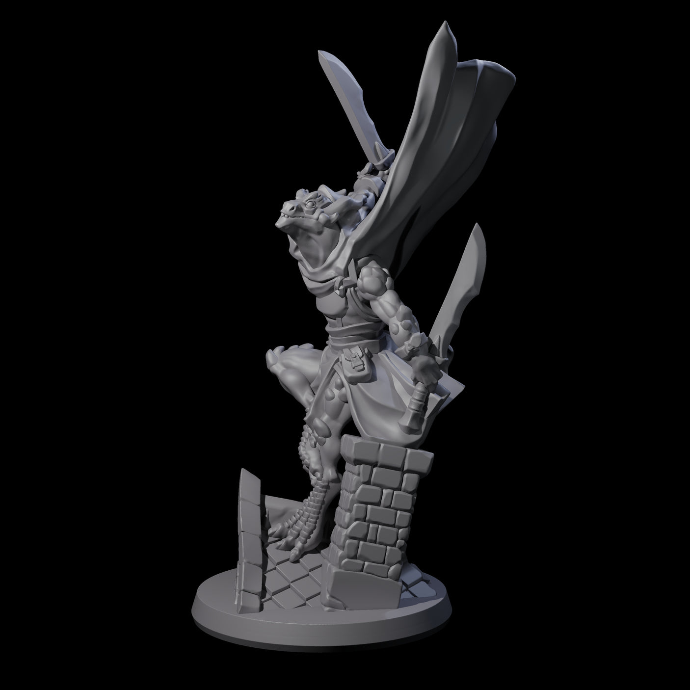 Fluttering Dragonborn Rogue Miniature for Dungeons and Dragons, Pathfinder or other TTRPGs