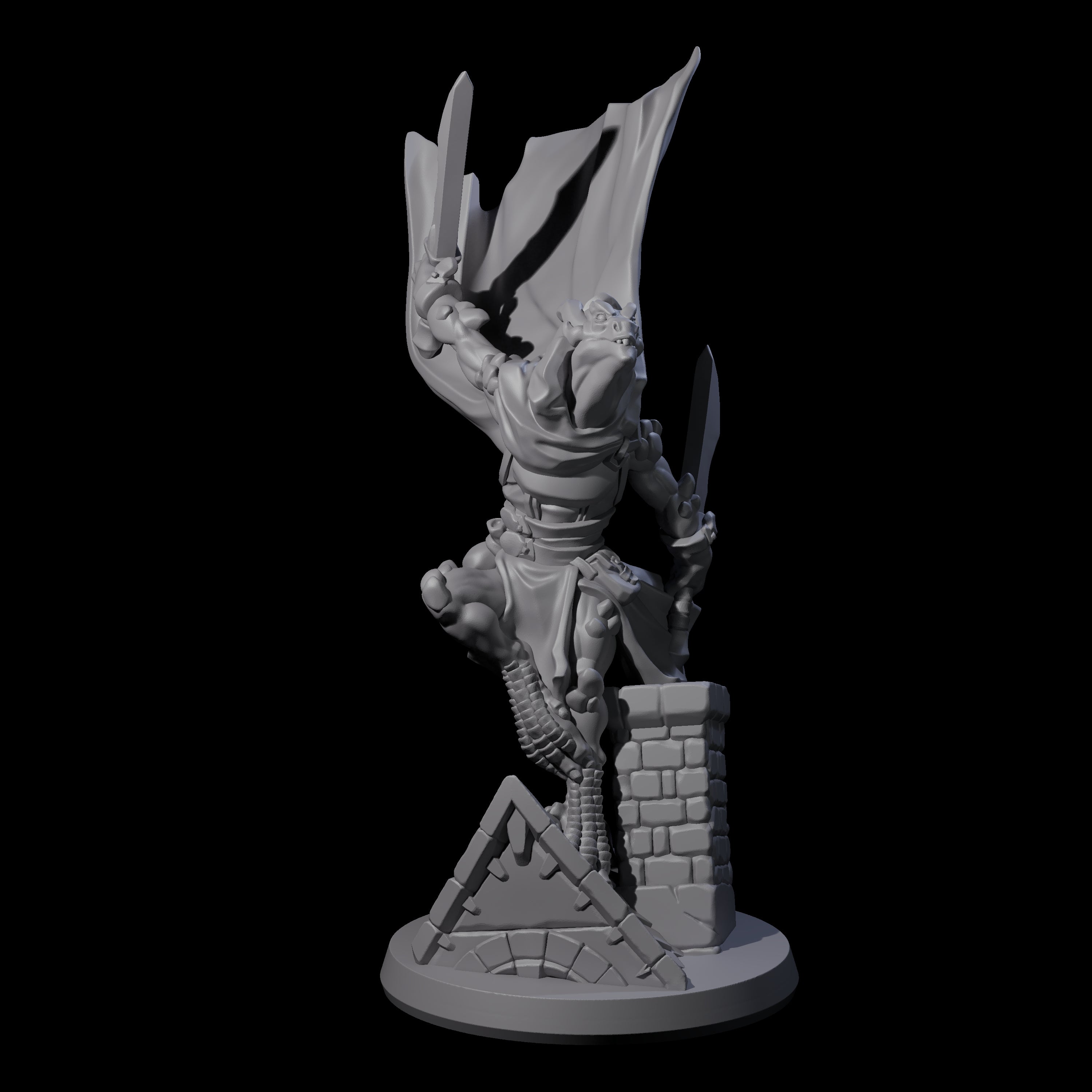 Fluttering Dragonborn Rogue Miniature for Dungeons and Dragons, Pathfinder or other TTRPGs
