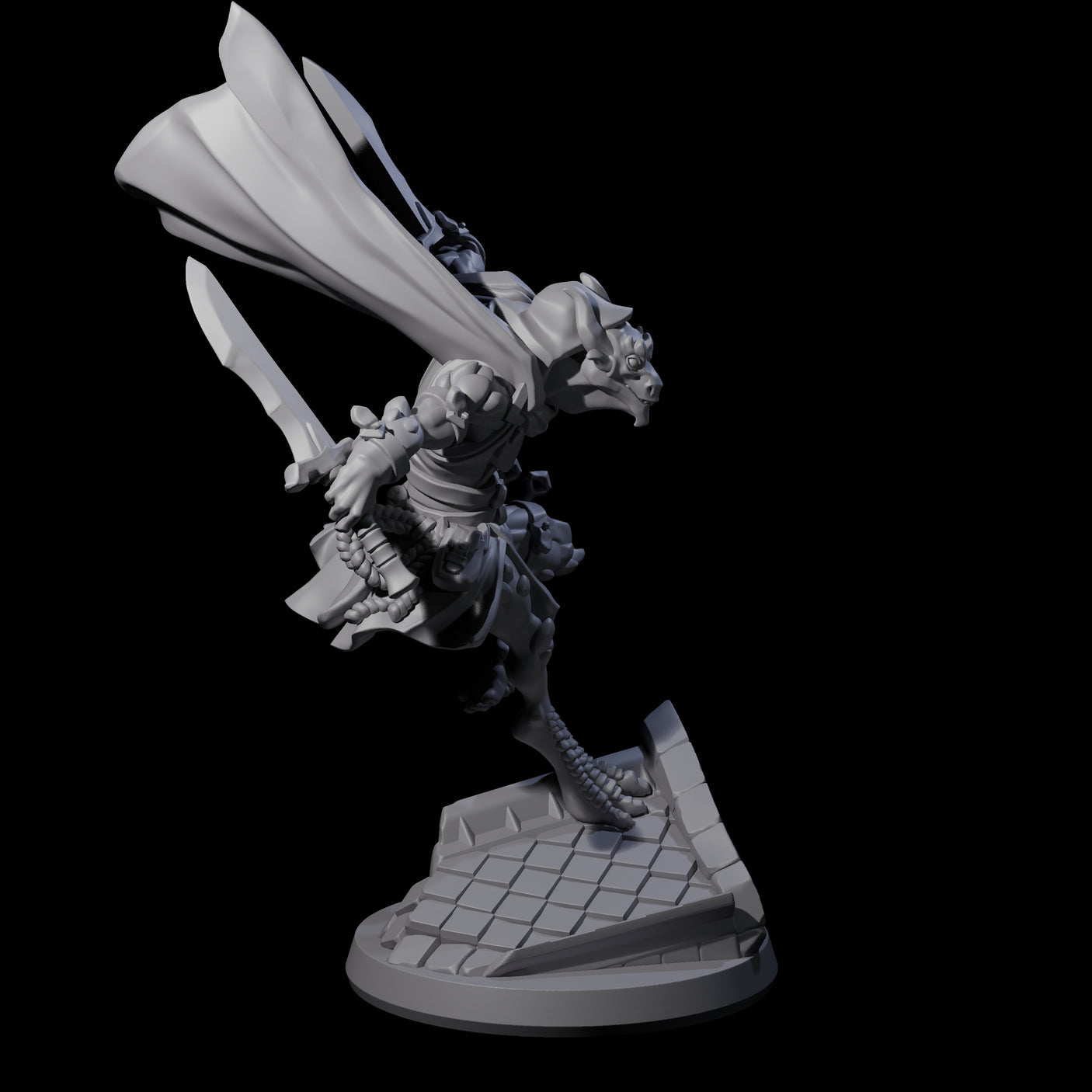 Fluttering Dragonborn Rogue Miniature for Dungeons and Dragons, Pathfinder or other TTRPGs