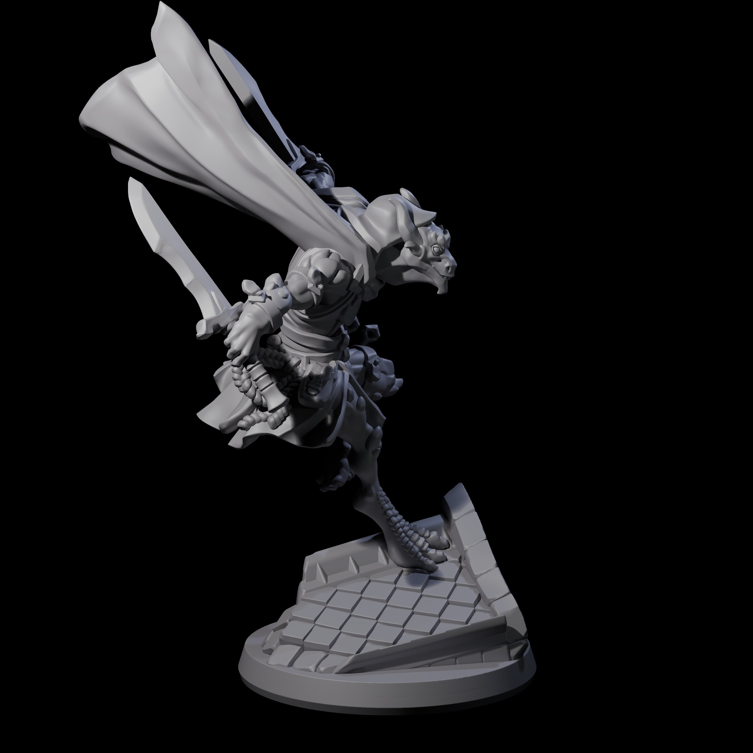 Fluttering Dragonborn Rogue Miniature for Dungeons and Dragons, Pathfinder or other TTRPGs