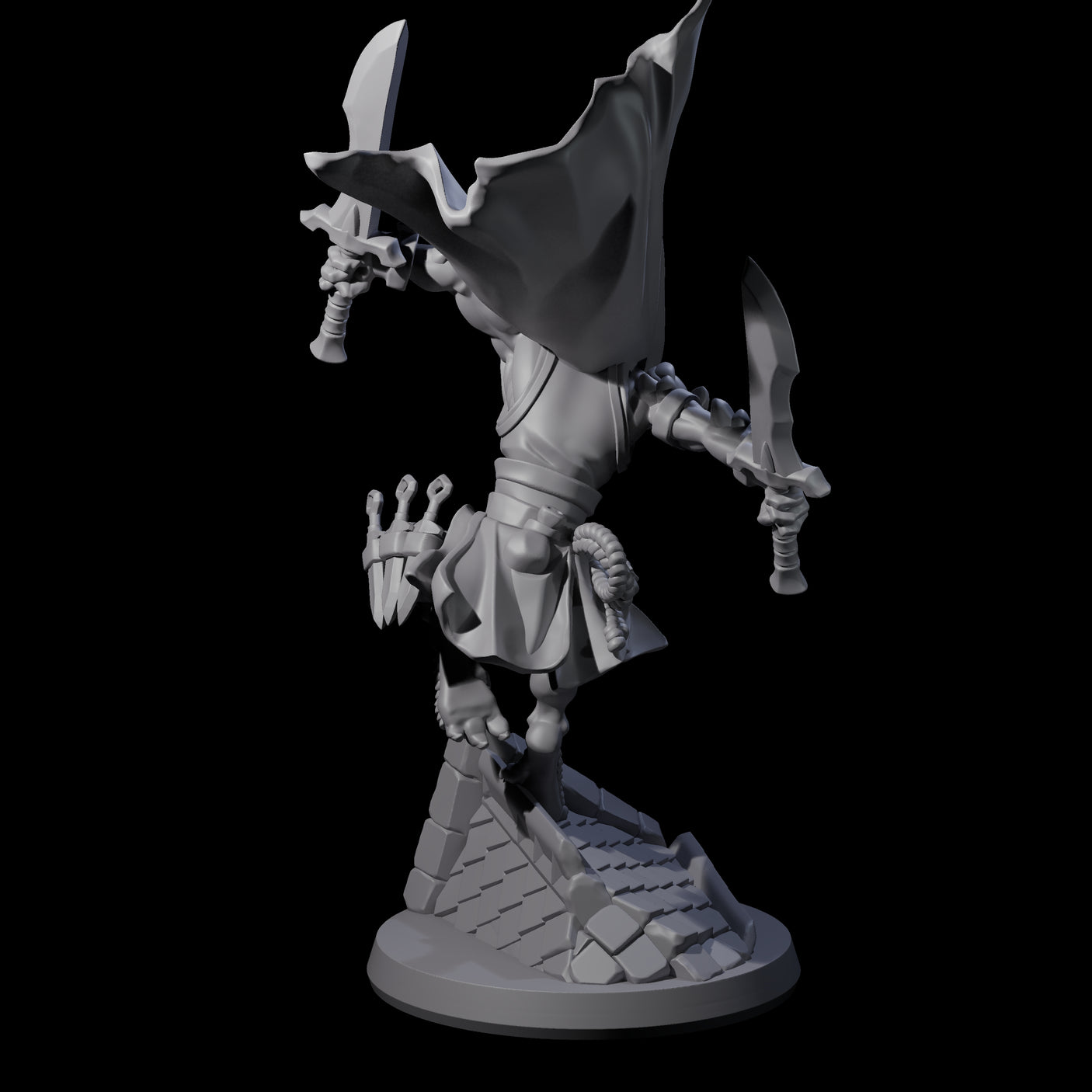 Fluttering Dragonborn Rogue Miniature for Dungeons and Dragons, Pathfinder or other TTRPGs