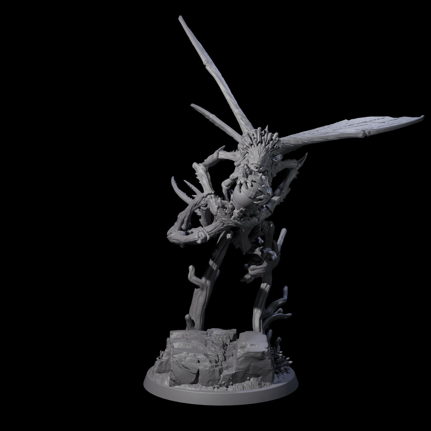 Fluttering Mi-Go Flyer Miniature for Dungeons and Dragons, Pathfinder or other TTRPGs