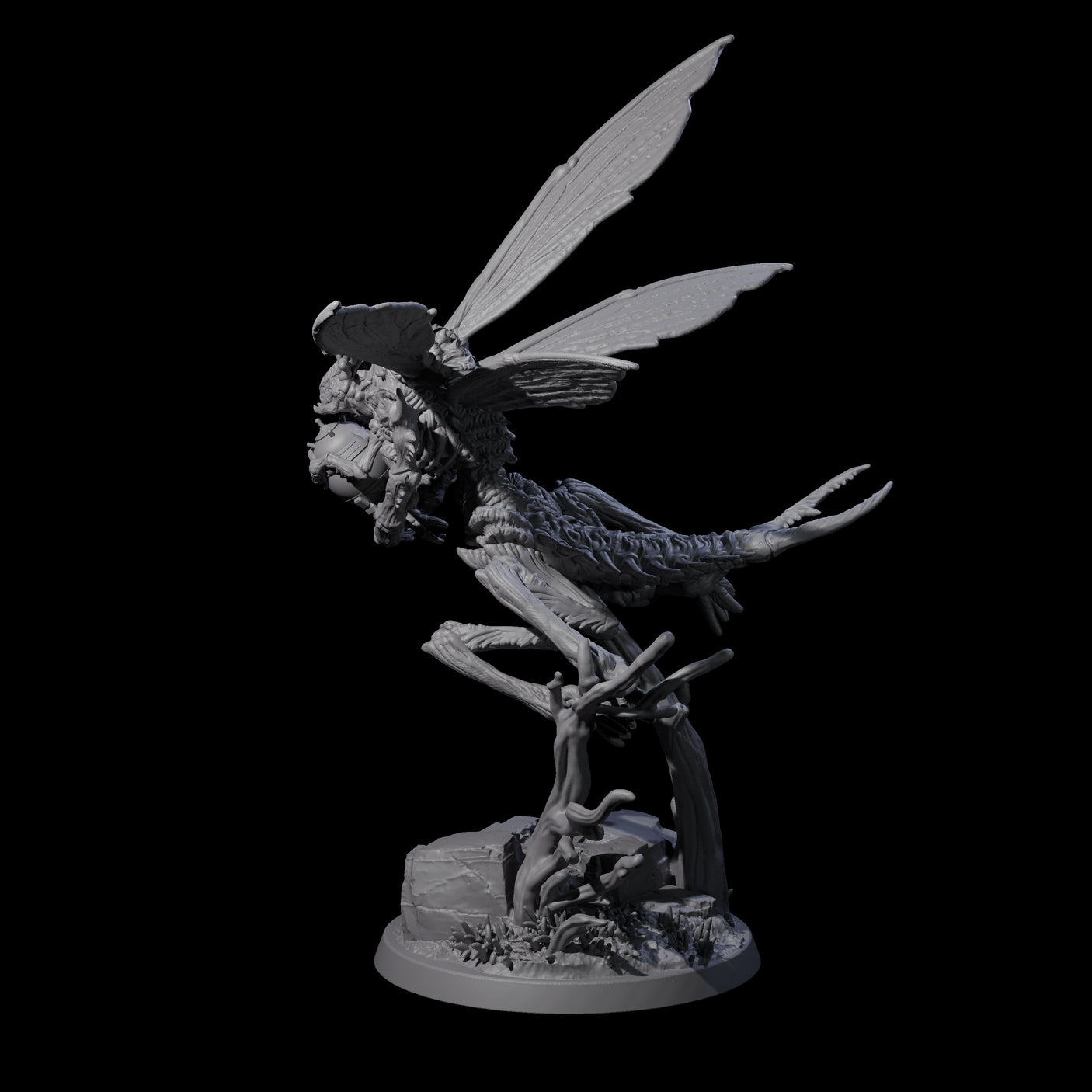 Fluttering Mi-Go Flyer Miniature for Dungeons and Dragons, Pathfinder or other TTRPGs