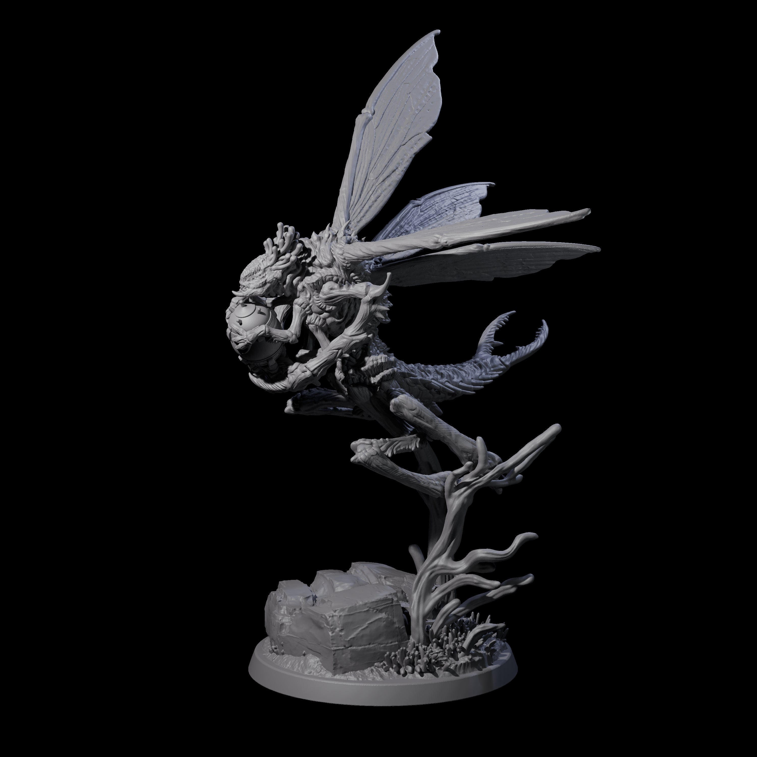 Fluttering Mi-Go Flyer Miniature for Dungeons and Dragons, Pathfinder or other TTRPGs