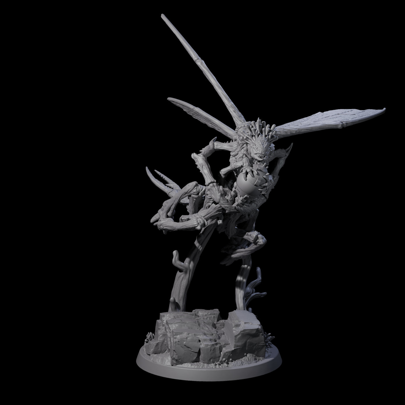 Fluttering Mi-Go Flyer Miniature for Dungeons and Dragons, Pathfinder or other TTRPGs