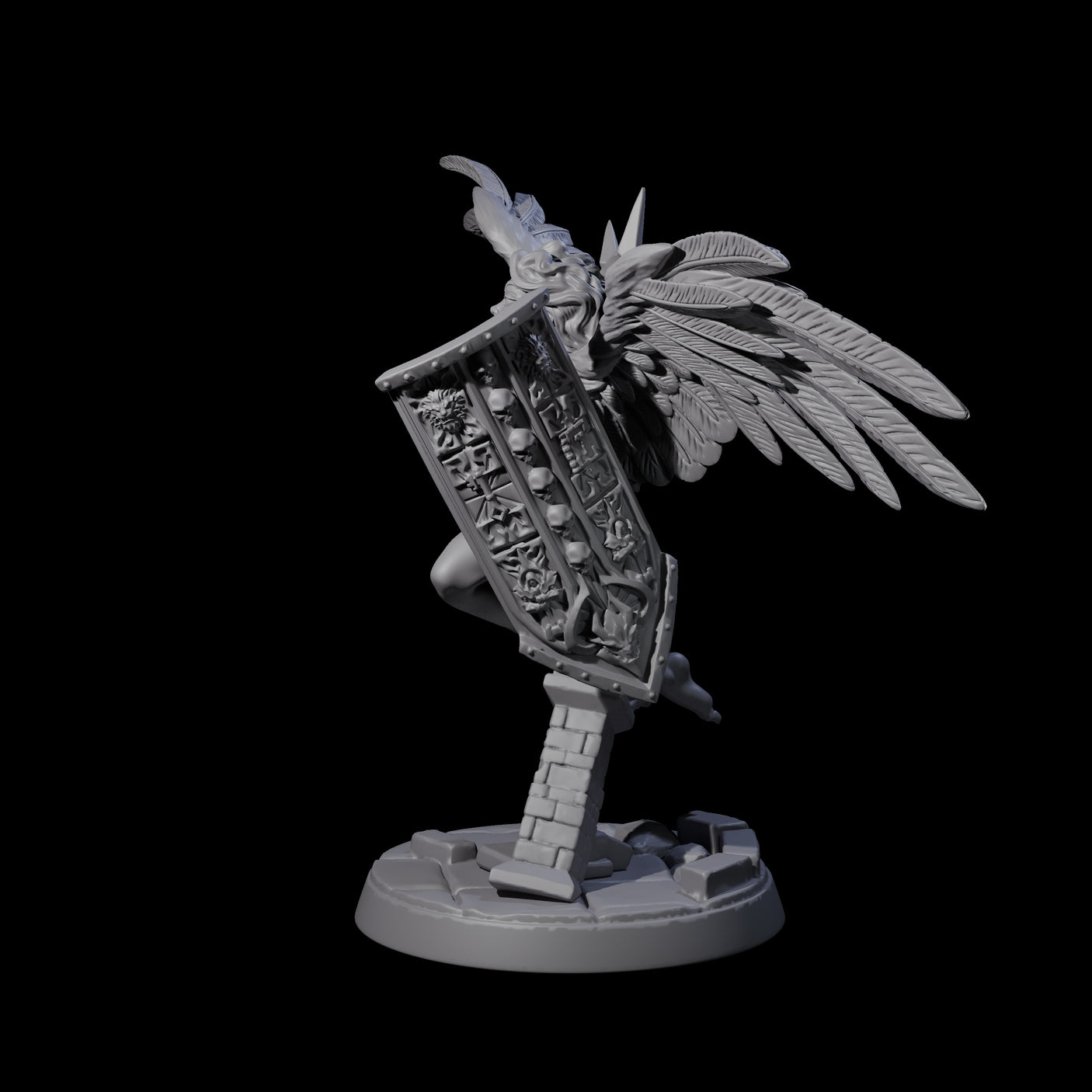 Flying Celestial Pin-up Miniature for Dungeons and Dragons, Pathfinder or other TTRPGs