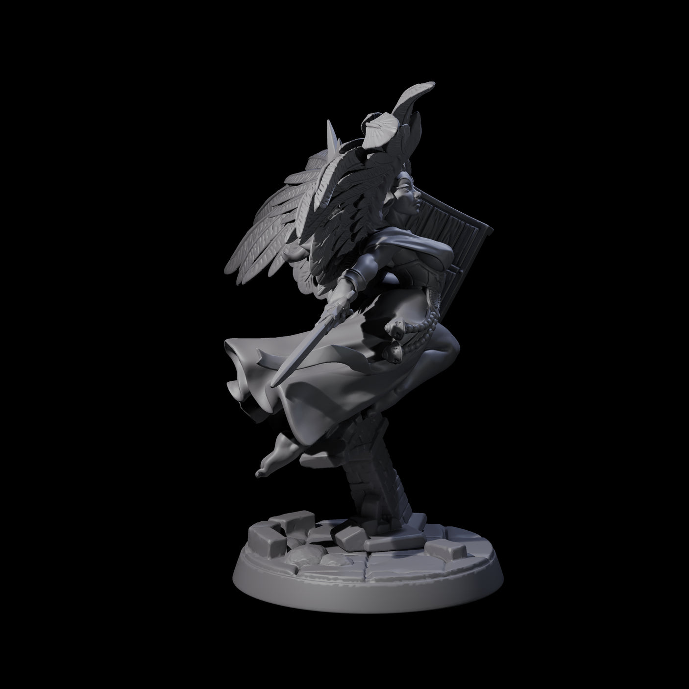 Flying Celestial Pin-up Miniature for Dungeons and Dragons, Pathfinder or other TTRPGs