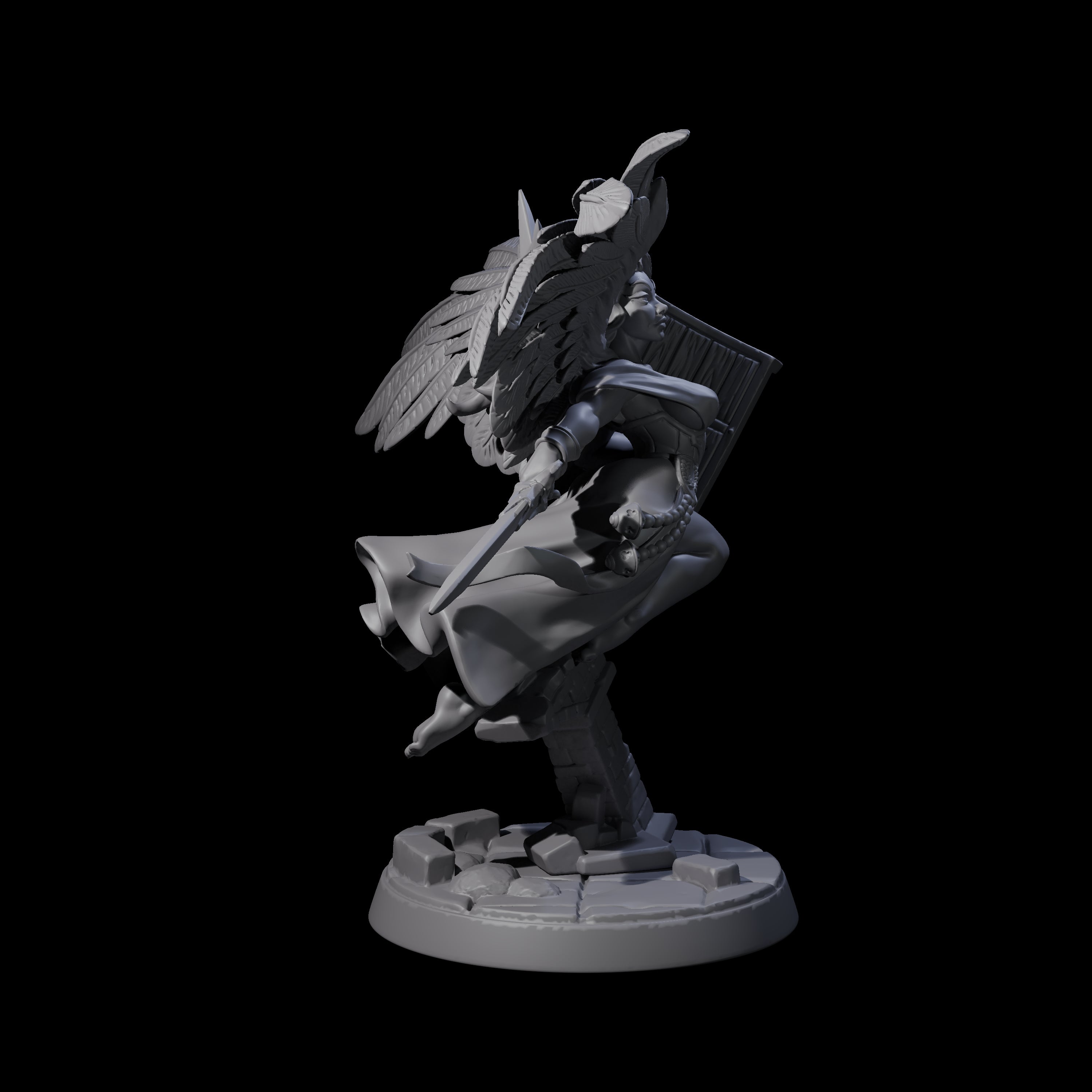 Flying Celestial Pin-up Miniature for Dungeons and Dragons, Pathfinder or other TTRPGs