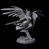 Flying Celestial Pin-up Miniature for Dungeons and Dragons, Pathfinder or other TTRPGs