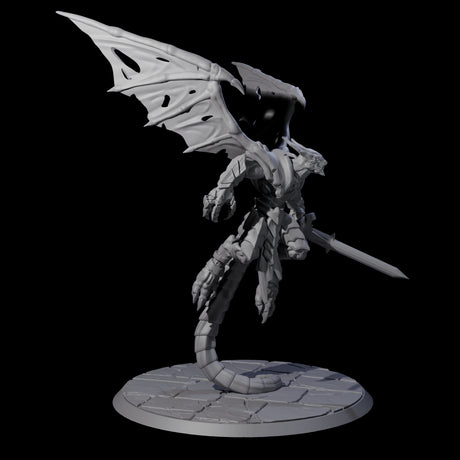 Flying Dragonborn Fighter Miniature for Dungeons and Dragons, Pathfinder or other TTRPGs