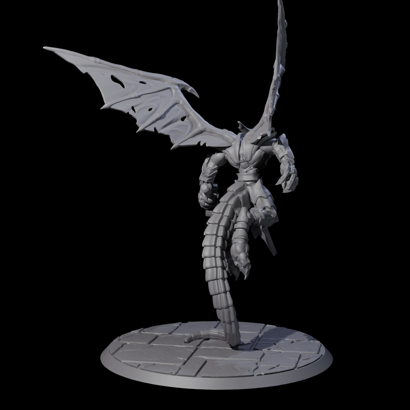 Flying Dragonborn Fighter Miniature for Dungeons and Dragons, Pathfinder or other TTRPGs