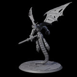 Flying Dragonborn Fighter Miniature for Dungeons and Dragons, Pathfinder or other TTRPGs