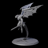 Flying Dragonborn Fighter Miniature for Dungeons and Dragons, Pathfinder or other TTRPGs