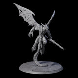 Flying Dragonborn Fighter Miniature for Dungeons and Dragons, Pathfinder or other TTRPGs