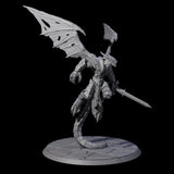 Flying Dragonborn Fighter Miniature for Dungeons and Dragons, Pathfinder or other TTRPGs