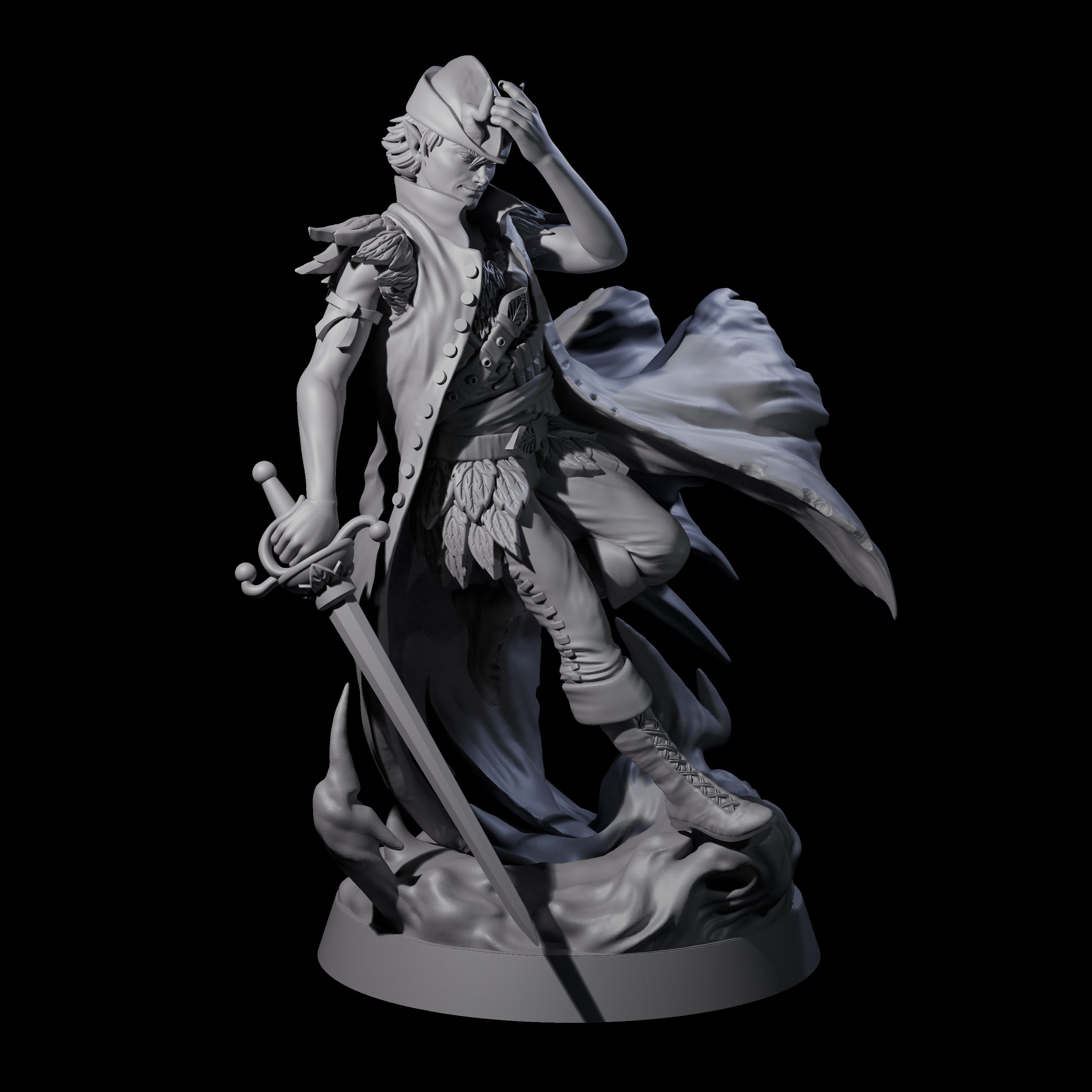 Flying Fae Man Boy Miniature for Dungeons and Dragons, Pathfinder or other TTRPGs