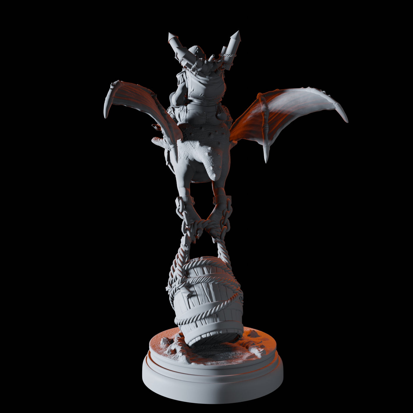 Flying Goblin Bombardier A Miniature for Dungeons and Dragons, Pathfinder or other TTRPGs