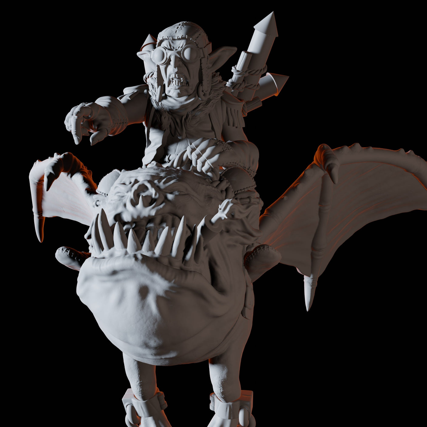 Flying Goblin Bombardier A Miniature for Dungeons and Dragons, Pathfinder or other TTRPGs