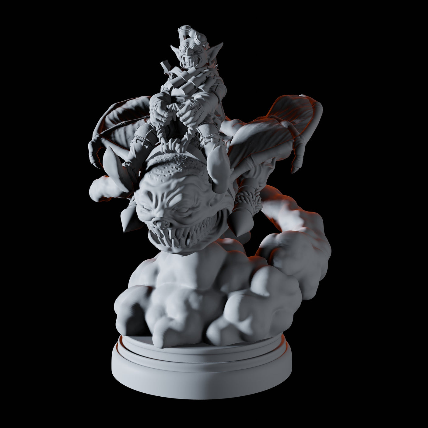 Flying Goblin Bombardier C Miniature for Dungeons and Dragons, Pathfinder or other TTRPGs