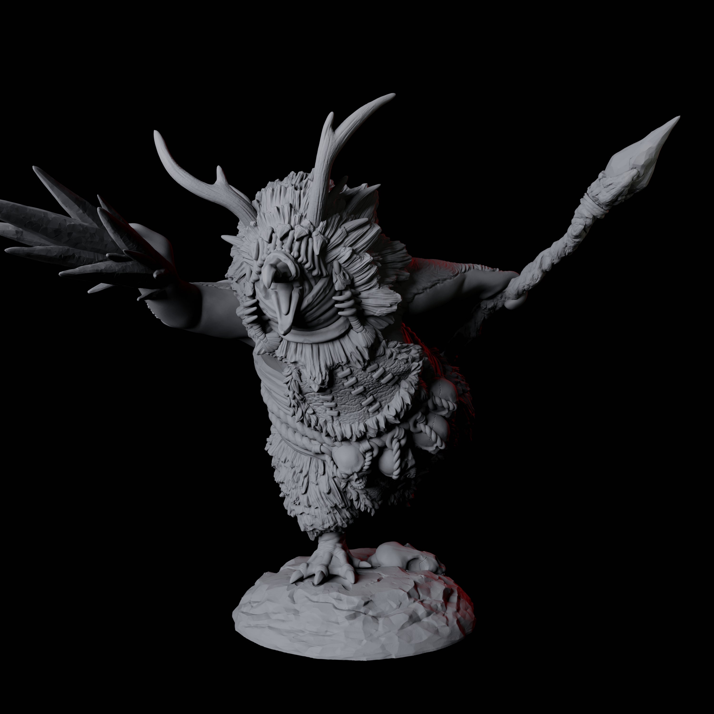 Forest Dohwar Shaman D Miniature for Dungeons and Dragons, Pathfinder or other TTRPGs