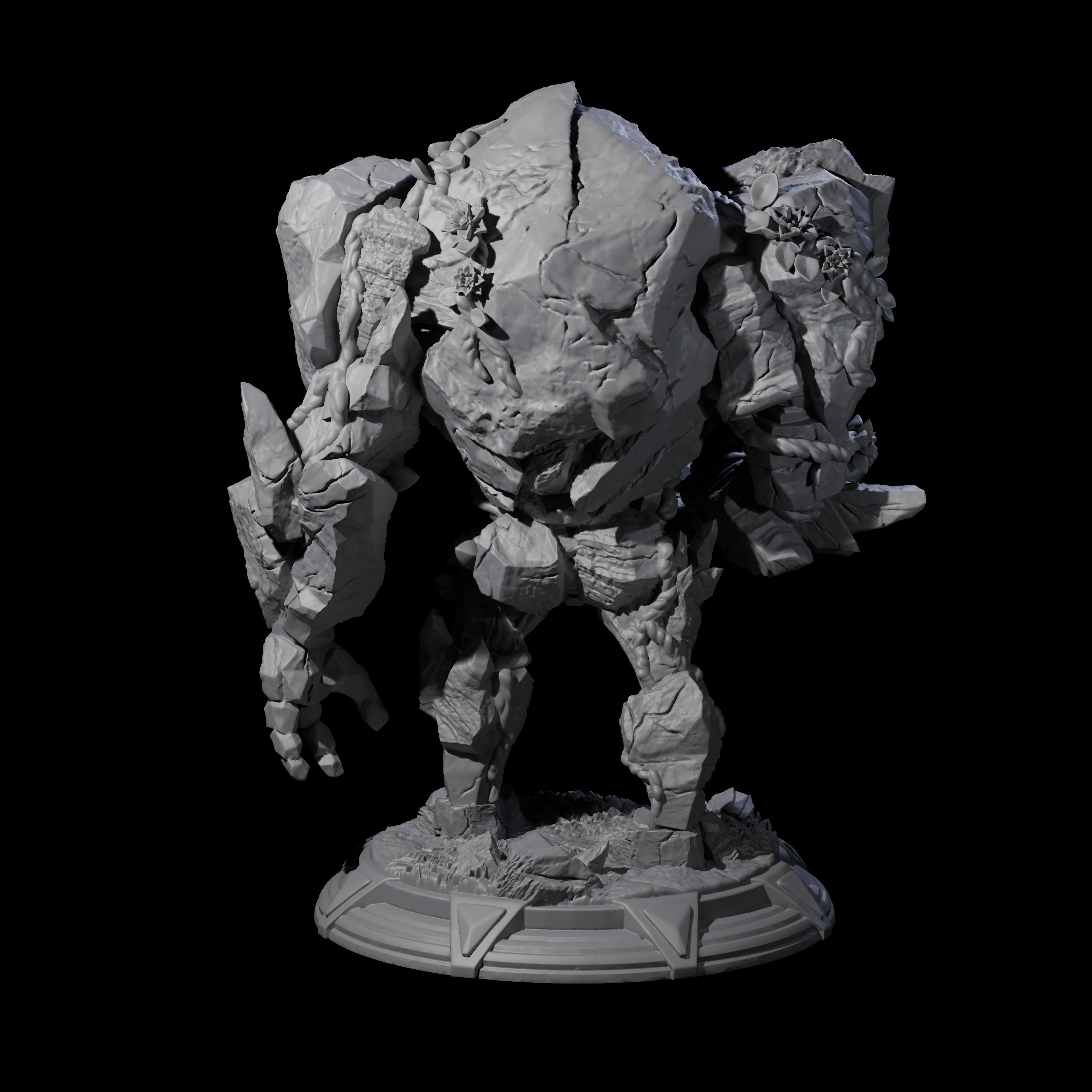 Forest Elf with Stone Golem Protector Miniature for Dungeons and Dragons, Pathfinder or other TTRPGs