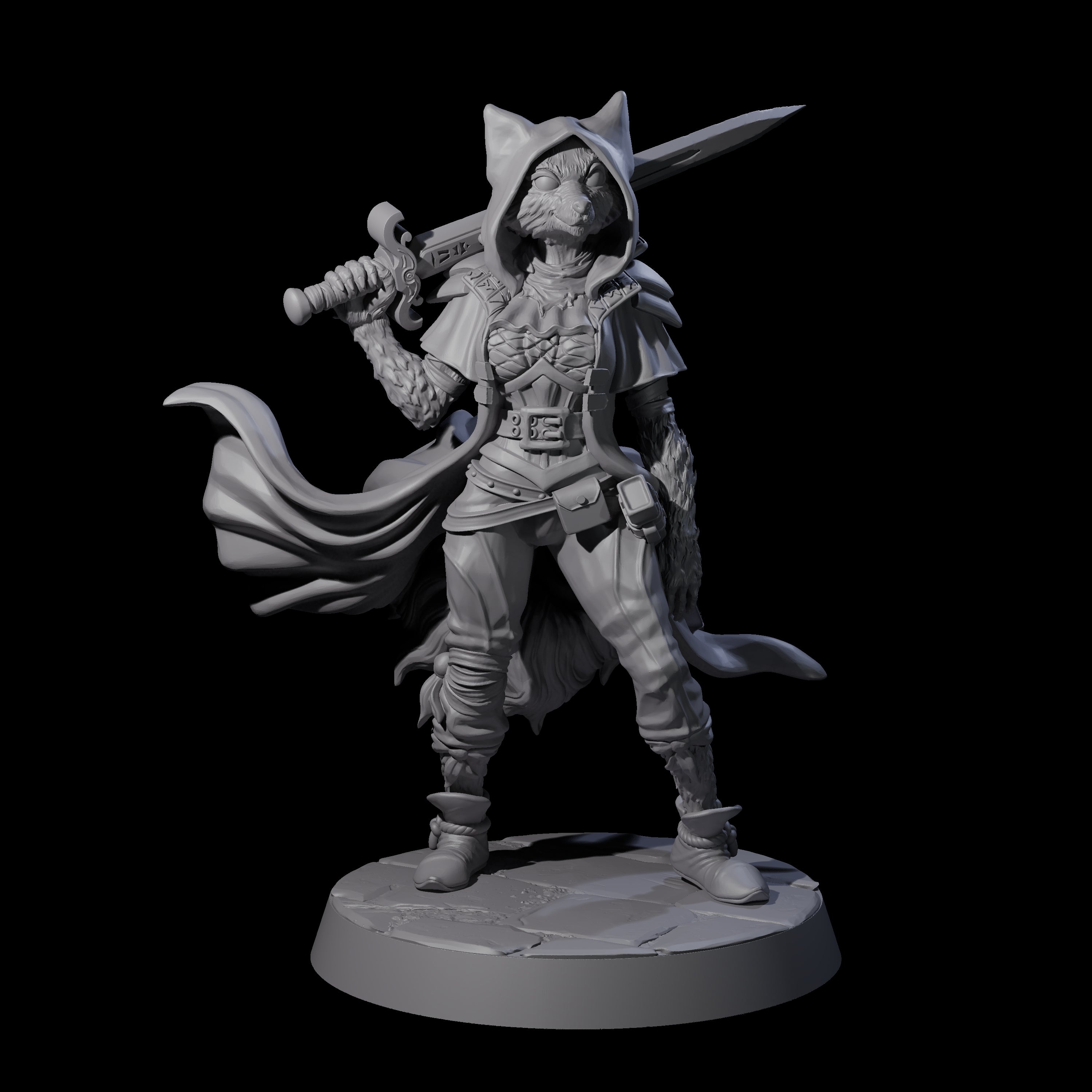Forest Fox Fighter Miniature for Dungeons and Dragons, Pathfinder or other TTRPGs