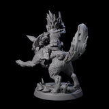Forest Halfing Warrior Riding Fox B Miniature for Dungeons and Dragons, Pathfinder or other TTRPGs