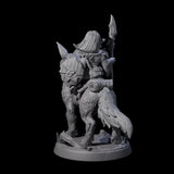 Forest Halfing Warrior Riding Fox C Miniature for Dungeons and Dragons, Pathfinder or other TTRPGs