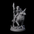 Forest Halfing Warrior Riding Fox C Miniature for Dungeons and Dragons, Pathfinder or other TTRPGs