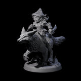 Forest Halfing Warrior Riding Fox D Miniature for Dungeons and Dragons, Pathfinder or other TTRPGs