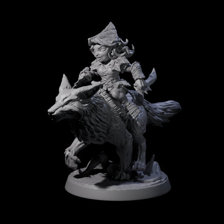 Forest Halfing Warrior Riding Fox D Miniature for Dungeons and Dragons, Pathfinder or other TTRPGs