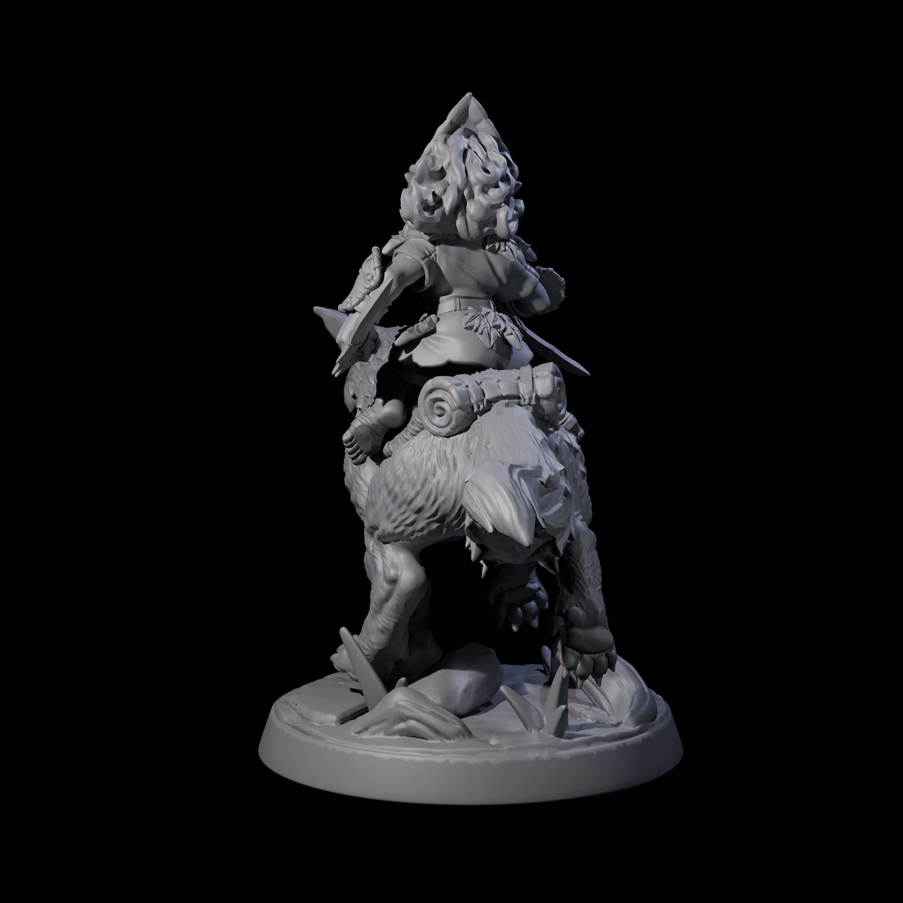 Forest Halfing Warrior Riding Fox D Miniature for Dungeons and Dragons, Pathfinder or other TTRPGs