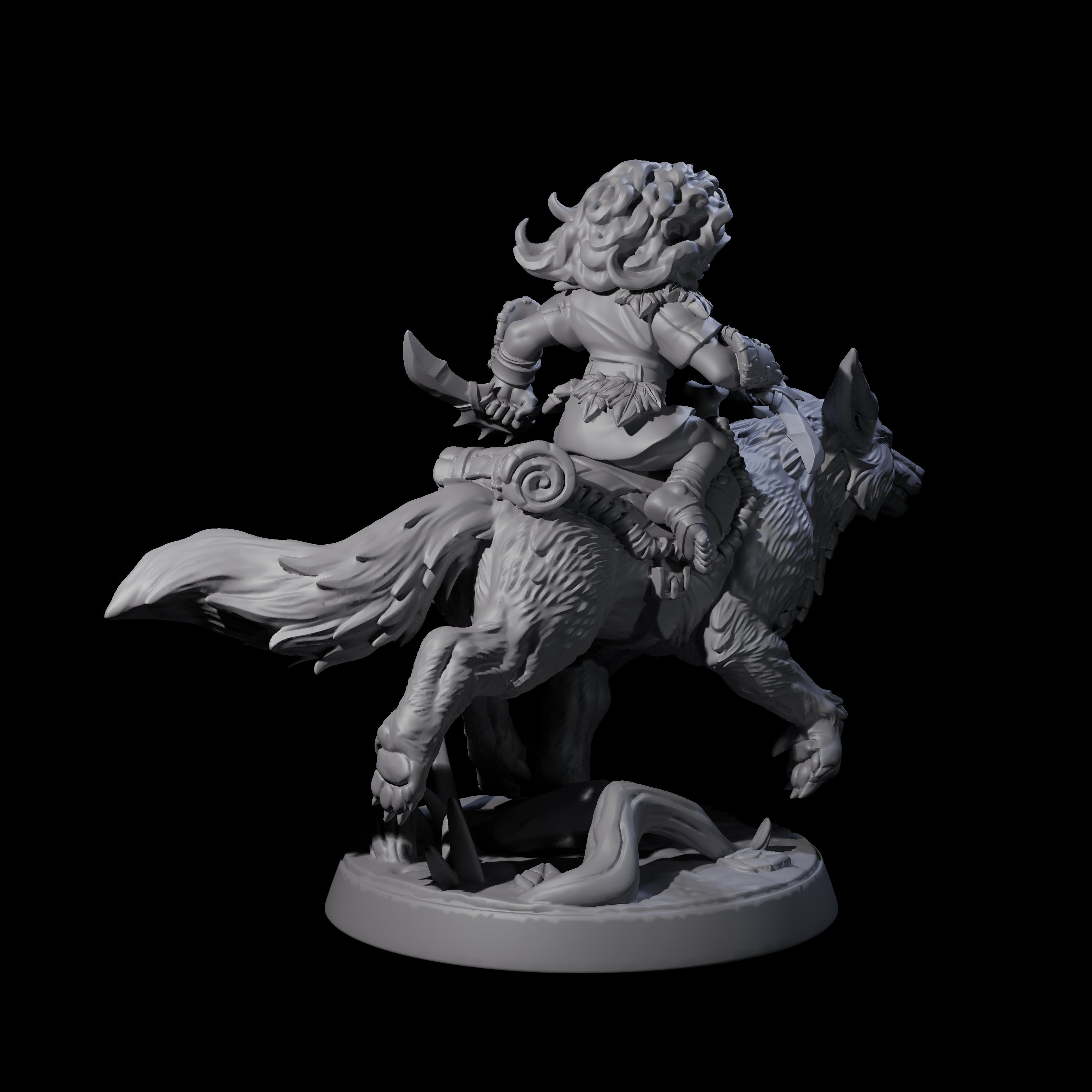 Forest Halfing Warrior Riding Fox D Miniature for Dungeons and Dragons, Pathfinder or other TTRPGs