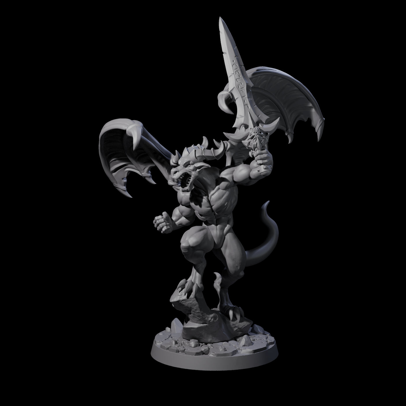 Forward Fighting Imp Champion Miniature for Dungeons and Dragons, Pathfinder or other TTRPGs
