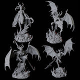 Four Advancing Erinys Miniature for Dungeons and Dragons, Pathfinder or other TTRPGs