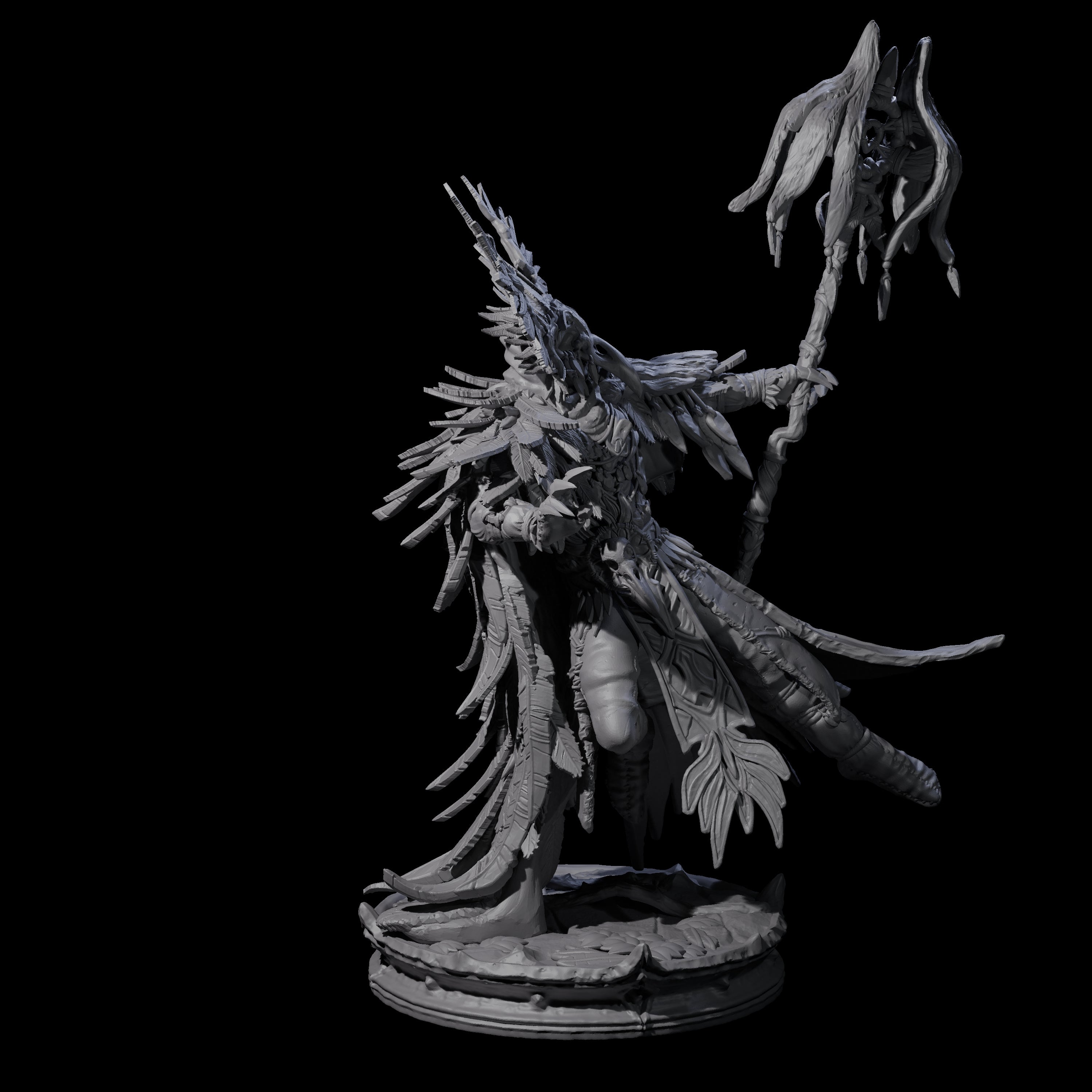 Four Ancient Dark Elf Druids of the Underdark Miniature for Dungeons and Dragons, Pathfinder or other TTRPGs