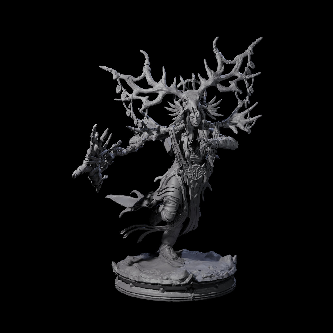 Four Ancient Dark Elf Druids of the Underdark Miniature for Dungeons and Dragons, Pathfinder or other TTRPGs