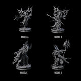 Four Ancient Dark Elf Druids of the Underdark Miniature for Dungeons and Dragons, Pathfinder or other TTRPGs