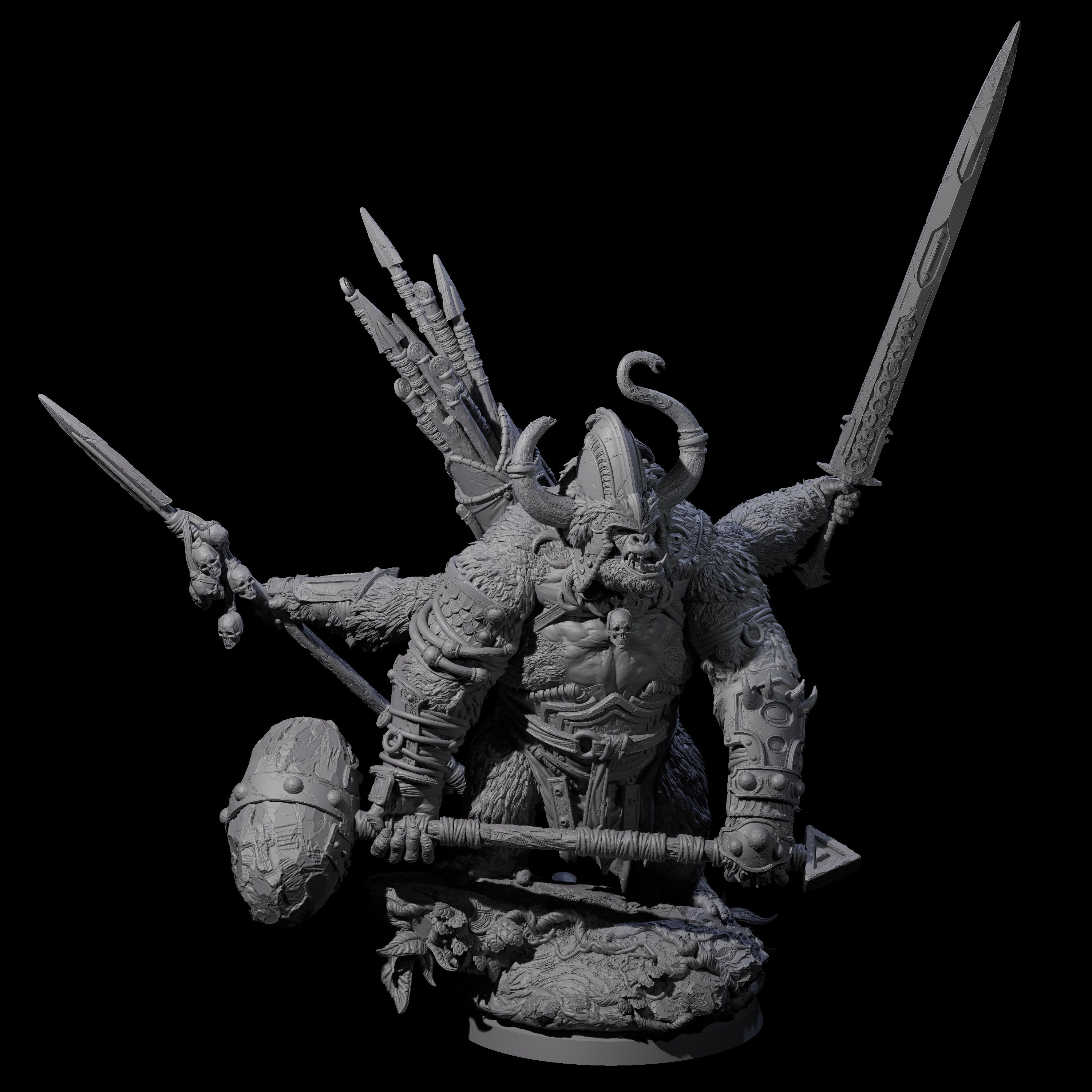 Four Armed Giant Ape Miniature for Dungeons and Dragons, Pathfinder or other TTRPGs