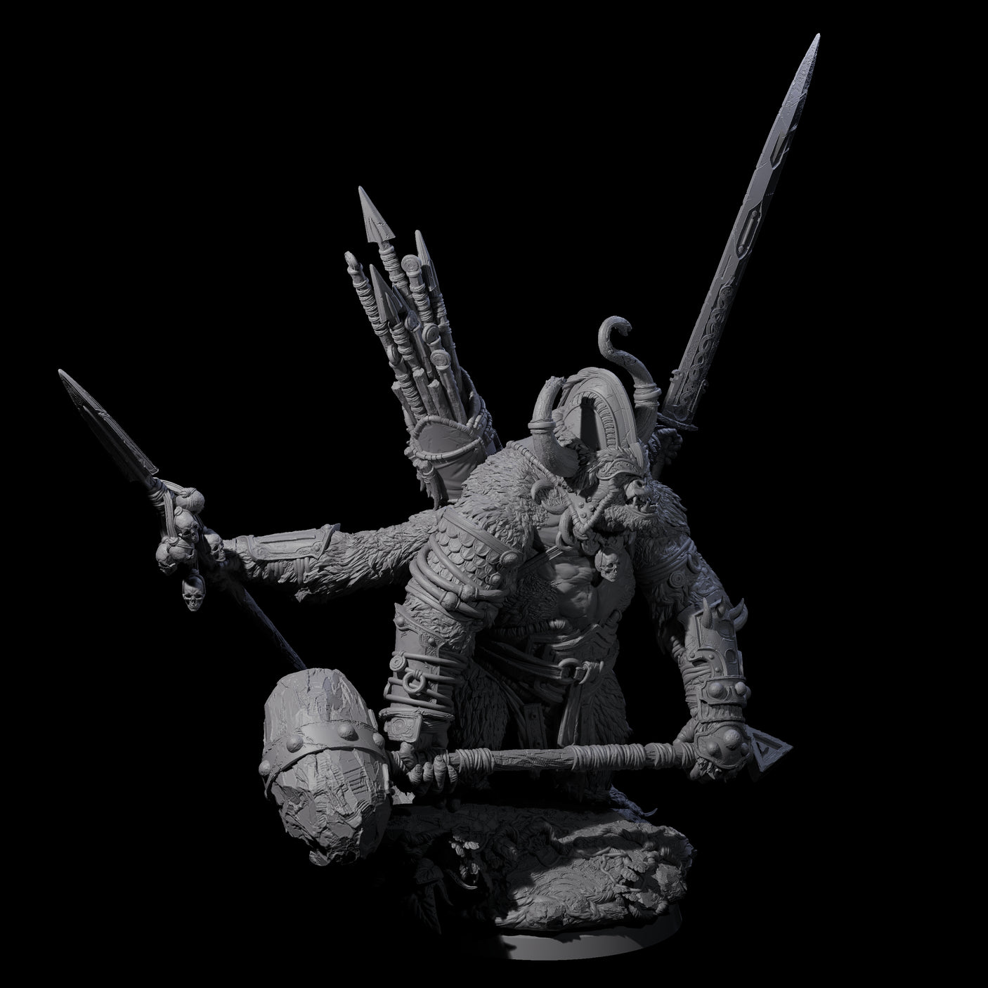 Four Armed Giant Ape Miniature for Dungeons and Dragons, Pathfinder or other TTRPGs