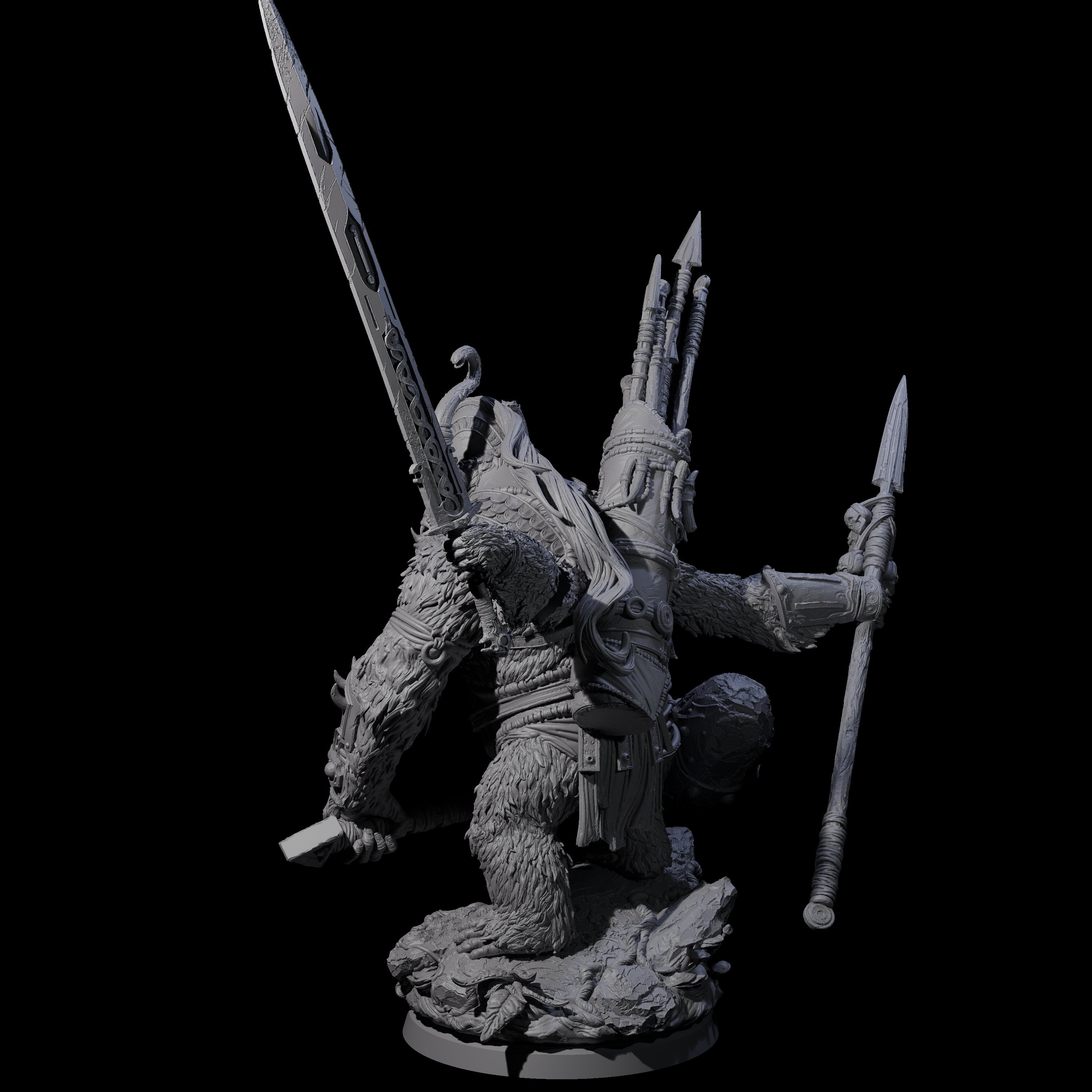 Four Armed Giant Ape Miniature for Dungeons and Dragons, Pathfinder or other TTRPGs
